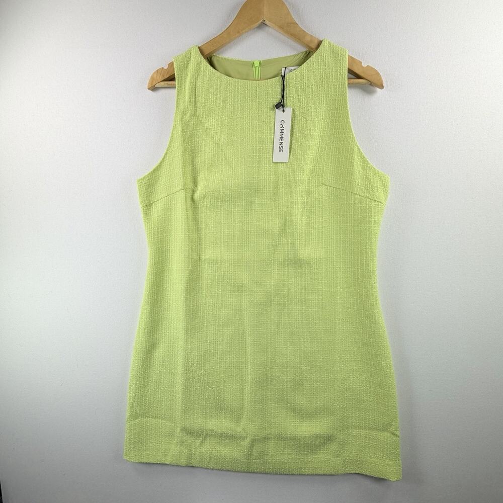 Women's Minimalist Tweed Tank Light Green Dress by Commense Size XL-New With Tag